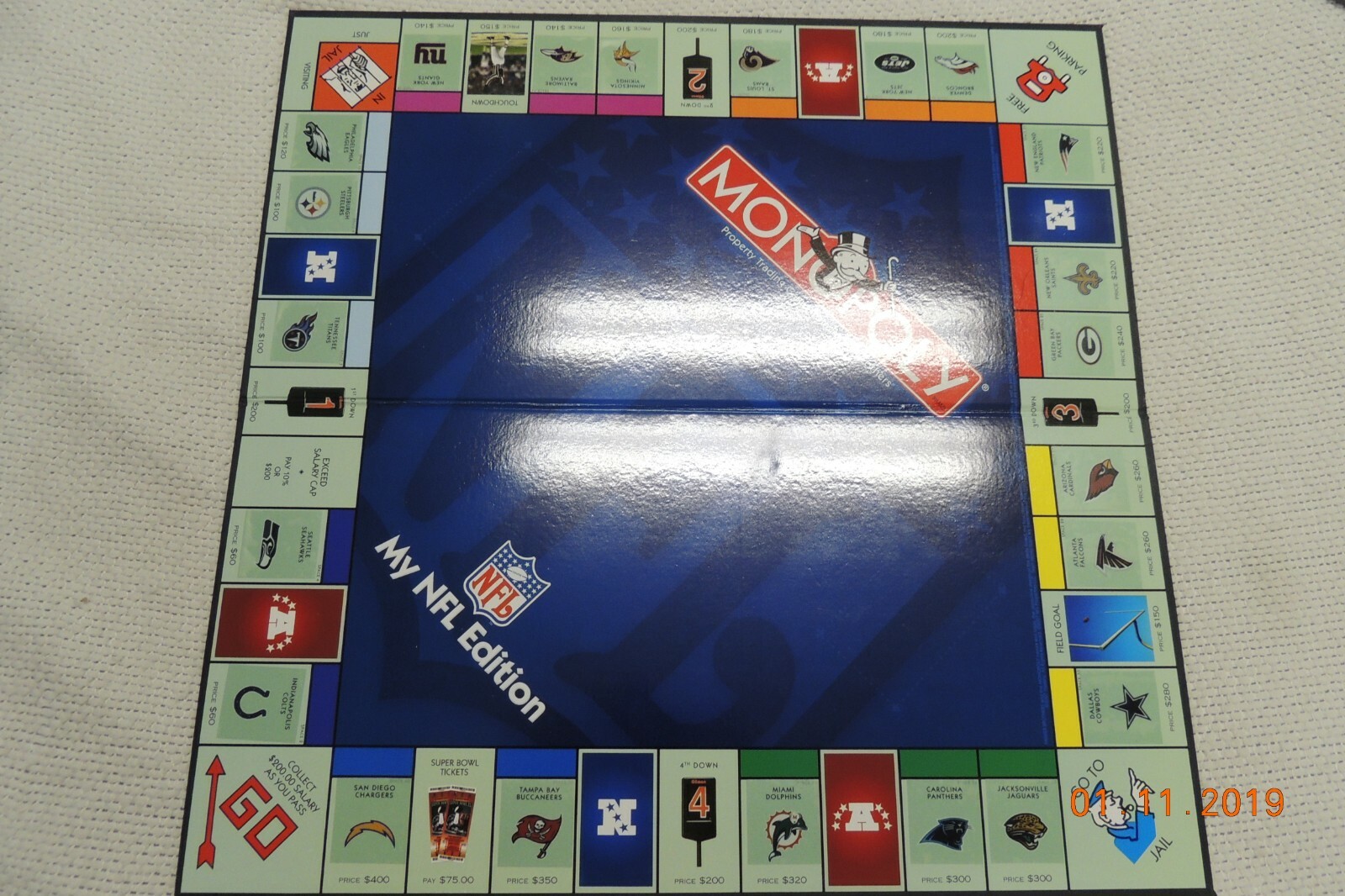 MONOPOLY MY NFL EDITION CUSTOMIZE ALL 32 TEAMS NFL MONOPOLY COMPLETE ...