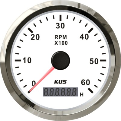 KUS Wasserdichte Drehzahlmesser Mit Hintergrundbeleuchtung 6000RPM 85mm 12V/24V