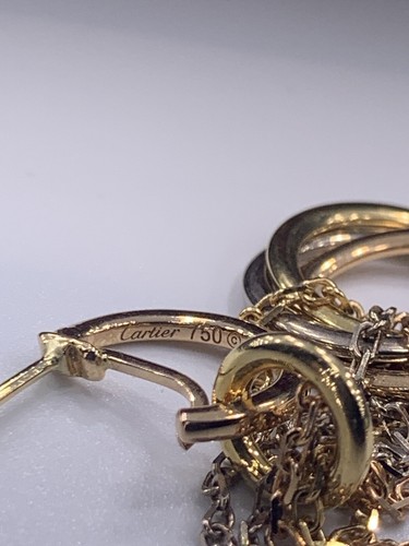 Cartier Trinity Crash 18k Tricolor Gold Long Drop Dangle Earrings 2.5" - Picture 6 of 8