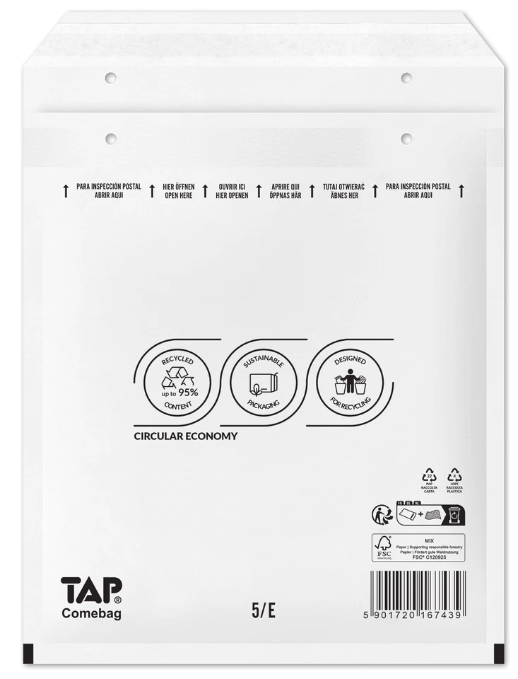 Sobres acolchados burbuja TAP blanco/marrón | Envíos seguros | Varios tamaños - Imagen 2 de 4