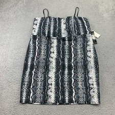 Jump Dress Womens 2XL Gray/Black Built In Bra Spaghetti Strap Midi Stretch New