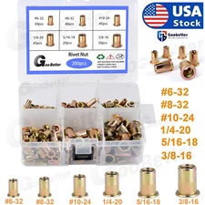 200x Rivet Nut Kit Rivnut Nutsert Assort Set #6-32 #8-32 #10-24 1/4-20 5/16 3/8