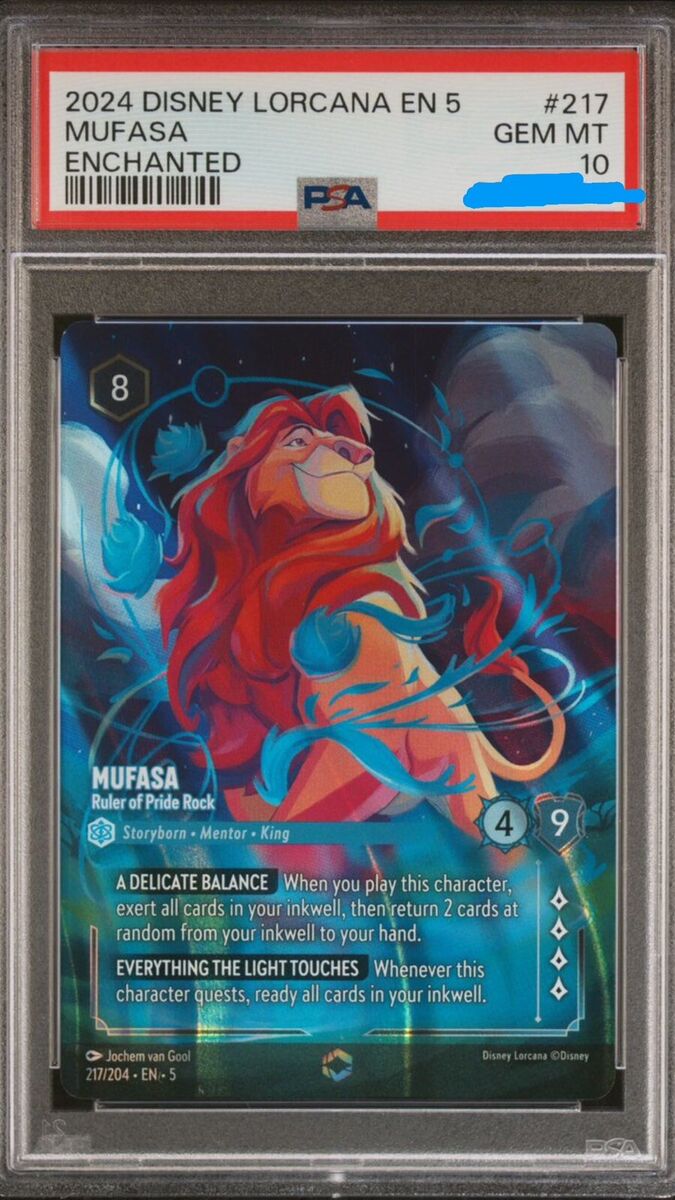 PSA 10 ENCHANTED Lorcana Mufasa Ruler of Pride Rock | eBay PSA 10 ENCHANTED Lorcana Mufasa Ruler of Pride Rock | eBay
