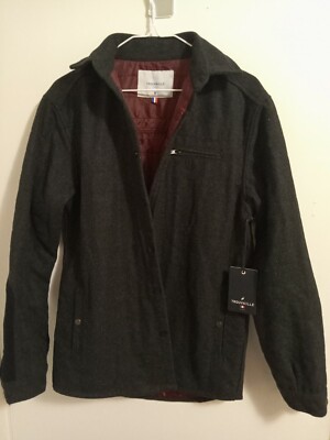 Trouvaille Paris Mens Mouthe Wool Jacket Medium Dark Gray Quilt Lined NWT