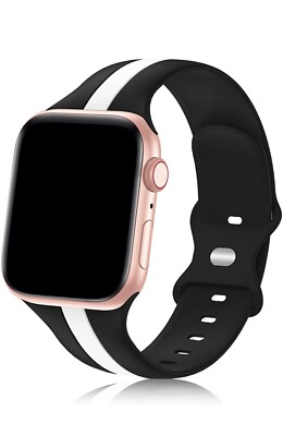 Sport Band Compatible With Apple Watch All Series Soft Silicone Adjustable Strap