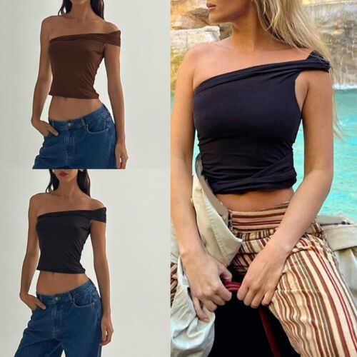 Casual Bodycon Top Shirts Sleeveless Hot Girl Soft Clothing for Parties Shirts - Picture 1 of 14