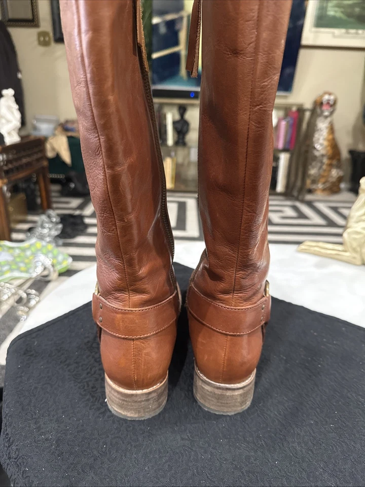 Botas Y2K Diba para mujer talla 7 hasta la rodilla de cuero Go Go Riding punta redonda tacón Foto 4 de 4