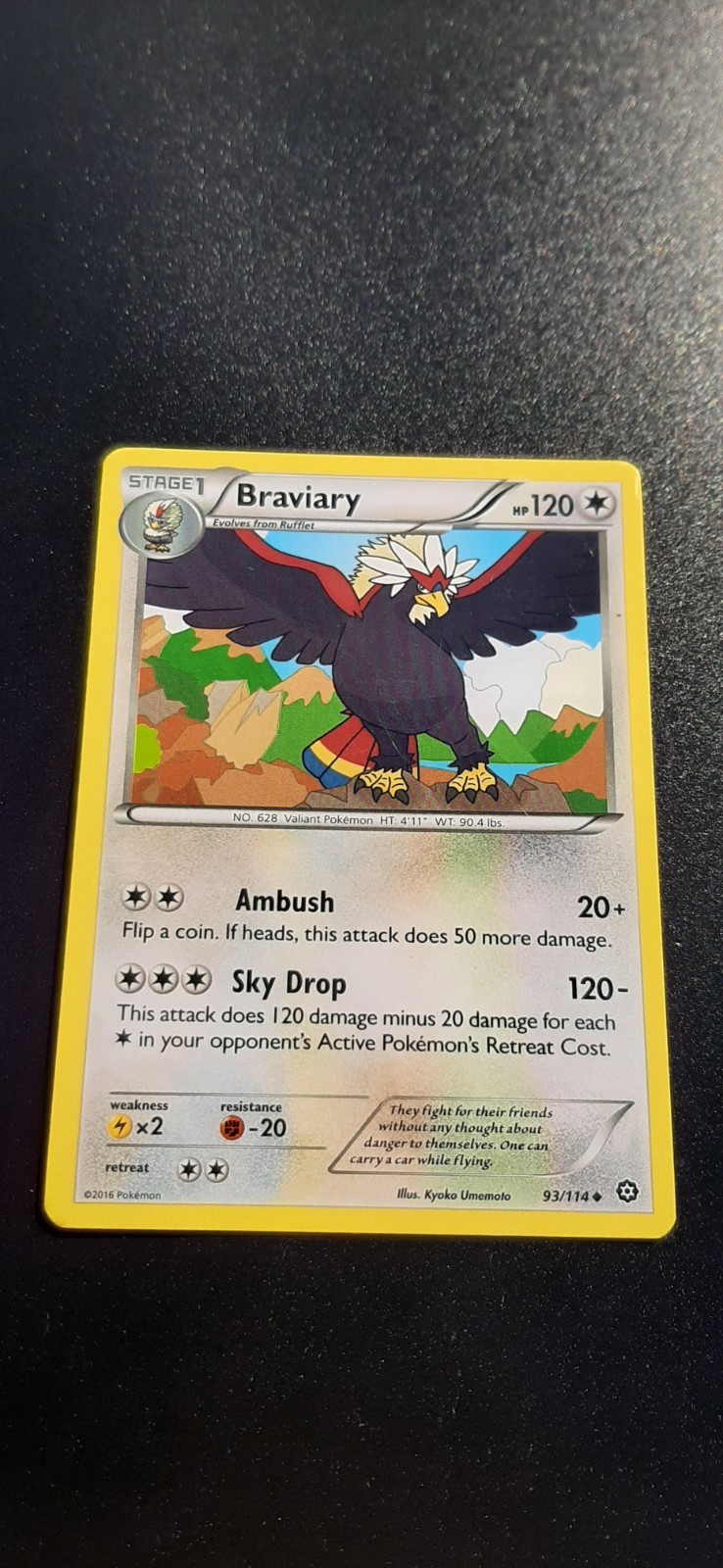 Braviary  93/114 XY Steam Siege Regular Uncommon Pokémon Card TCG Trading Game