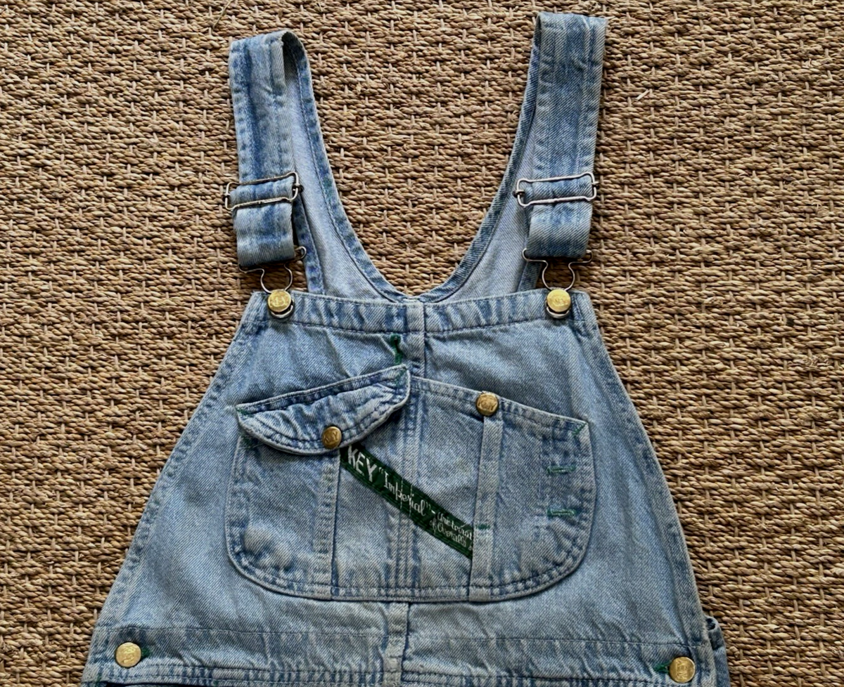Vintage Key Imperial Denim Overalls Sz 32x 28 Farm Work Worn Faded