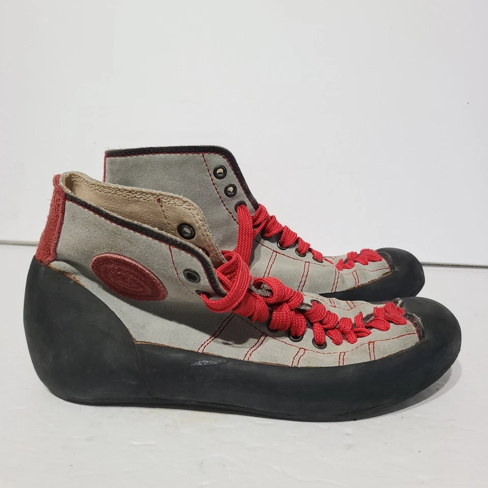 Zapatos de Escalada B24 Vintage Boreal Parte Superior Alta Cordones Rojos Gris Gamuza Para Hombre Talla 8 Foto 3 de 4