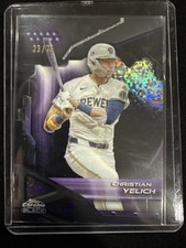 2026 Topps Chrome Black Christian Yelich Purple Mini Diamond /75