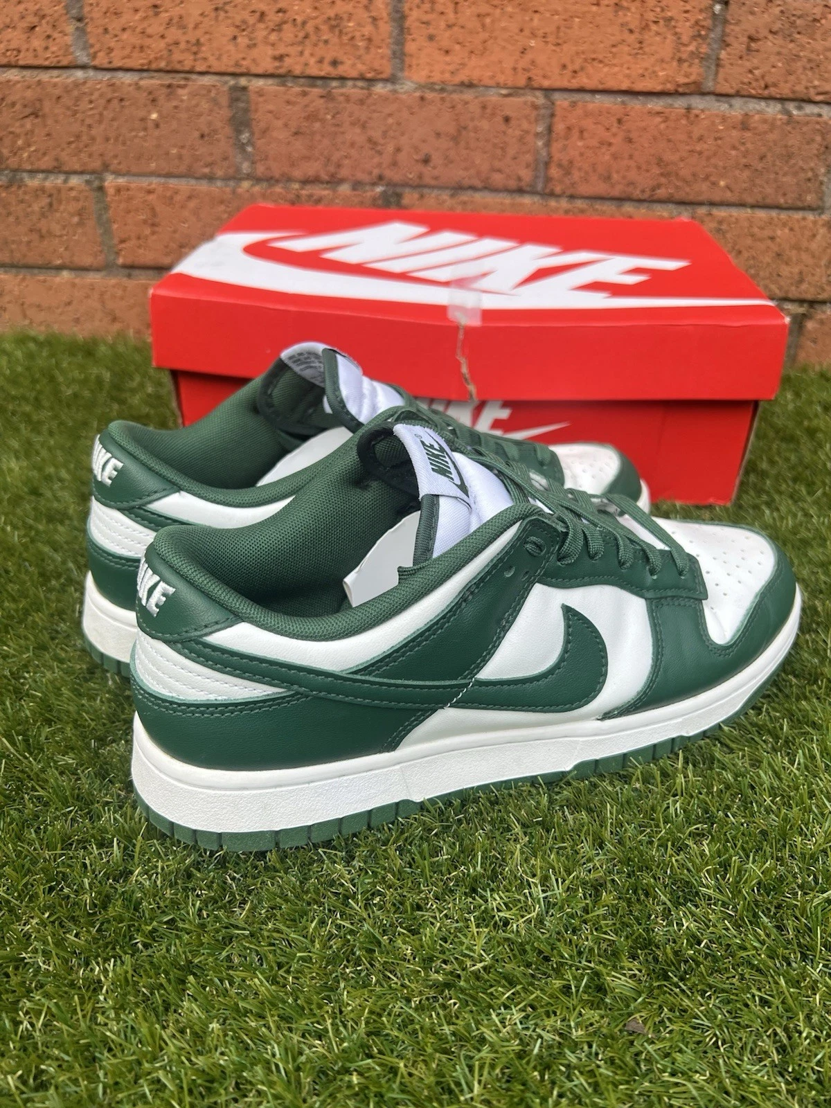 Nike Dunk Low scarpe da ginnastica uomo verde bianco taglia 8 5 UK DD1391 101