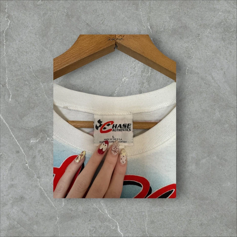 Vtg Rare NASCAR Dale Earnhardt Race To Victory All Over Print T Shirt Men’s XL - Image 3 of 3