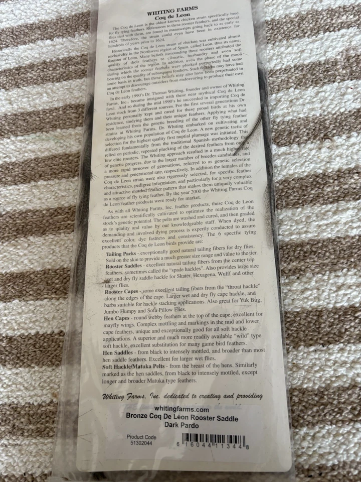 Sillín Hackle Whiting Genetic Coq De Leon Foto 3 de 4