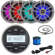 JBL PRV-175 Gauge Style Receiver, 4x 6.5" 225W Speakers, Adapter, Antenna, Wire