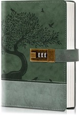 Vintage Diary with Lock for Women Girls 256 Pages Leather Journal with Lock A5 P