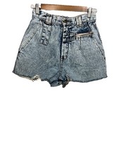 Vintage Lawman Western Denim Jean Shorts Cutoff High Waisted Style Womens 7