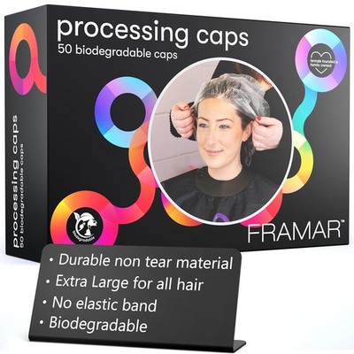 FRAMAR XL Processing Caps For Hair Color - Extra Large, Transparent 