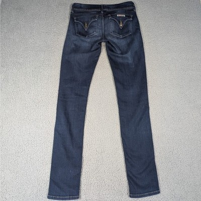 Hudson Collin Flap Skinny Jeans Womens 27 Blue Made USA Denim Belf Stretch