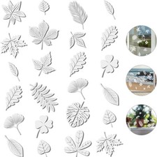 Outus 32 Pieces Leaf Window Strike Prevention Stickers Bird Deterrent