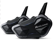 2x Midland BTR1 Advanced Motorcycle Bluetooth Headsets - 4-Rider Intercom System