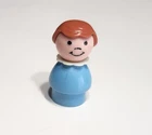 Vintage Fisher Price Little People Girl Light Blue Body with Brown Hair