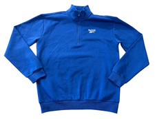 NEW Reebok Men's Regular-Fit Quarter Zip Fleece Sweatshirt Blue Size Medium NWOT