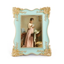 Vintage Picture Frame 4x6 Antique Ornate Picture Frame Green Unique Photo Fra...