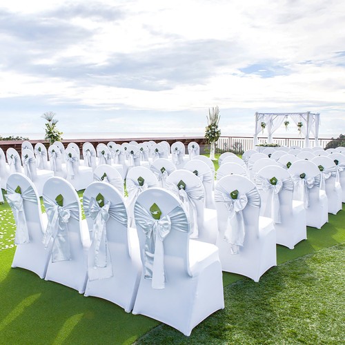 30PCS White Stretch Spandex Folding Chair Covers for Wedding Party Dining - Picture 8 of 12