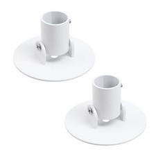 2 PCS Shower Curtain Rod Bracket Stainless Steel Swivel Flange White Adjustable