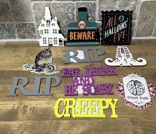 Halloween wood Painted Plaques lot of 10 New