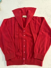 Vintage 1950s-1960s Dalton 100 Virgin Cashmere Women Cardigan with Tiny Scarf