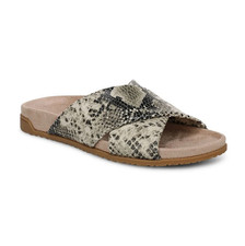 VIONIC Etna Slide Sandal, Cream Snake Print L...