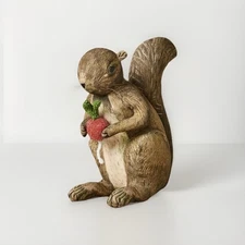 John Derian for Target 2025 Plush Woodland Squirrel holding Radish Pillow 11"X6"