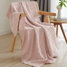 PHF 100% Cotton Waffle Weave Throw Blanket