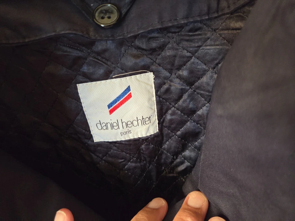 Abrigo Para Hombre Talla XL EE. UU. 48 Negro DANIEL HECHTER Abrigo Azul Pesado Invierno #S53 Foto 4 de 4