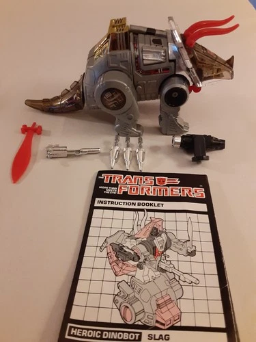 Hasbro Vintage Transformer G1 1985 - SLAG DINOBOT - COMPLETE- With Instructions