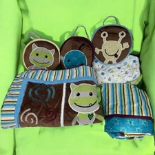 CoCaLo Peek-a-Boo Monsters 7-Pc Crib Bedding Set Rare HTF Complete w/ Bag