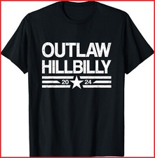 Trump Vance 2024 Outlaw Hillbilly US Flag Vintage black T-Shirt S-5XL