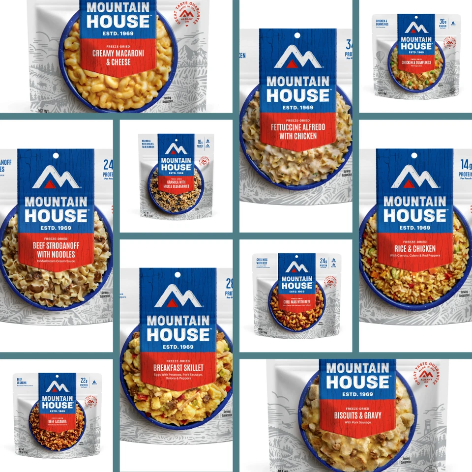 Mountain House Freeze Dried Meals Pouches Emergency Preparation Survival Camping
