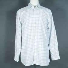 Ralph Lauren Cotton White Plaid Button Up Shirt - Size 17.5