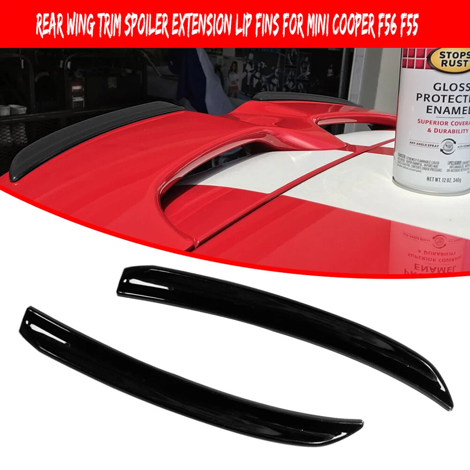 Alerón de techo trasero negro brillante extensión labios alas aleta para MINI Cooper 2015-up Foto 2 de 4