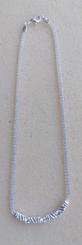 Halskette Damen Silbern Collier mit 3 Steinchen Modeschmuck sehr schön