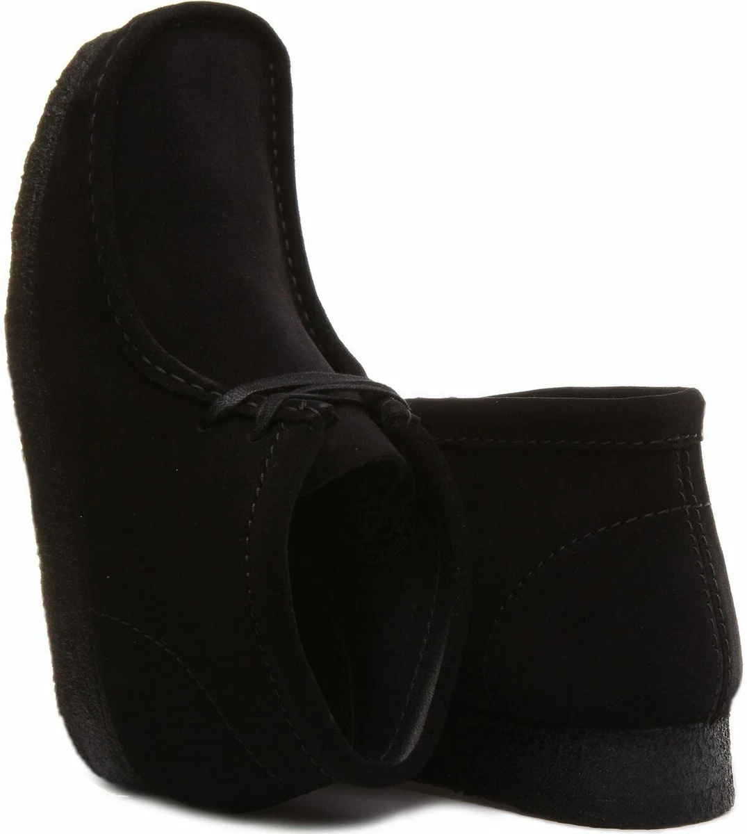 CLARKS ORIGINALS Wallabee Botas Hombre 2 Ojete Chukka Negro Ante Talla UK 7-12