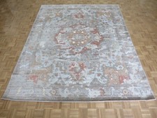 9'3 x 11'8 Hand Knotted Gray Wool & Silk Serapi Oriental Rug G15297