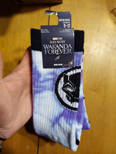 Wakanda Forever Black Panther Mens Crew Socks Shoe Size 5-12 HYP