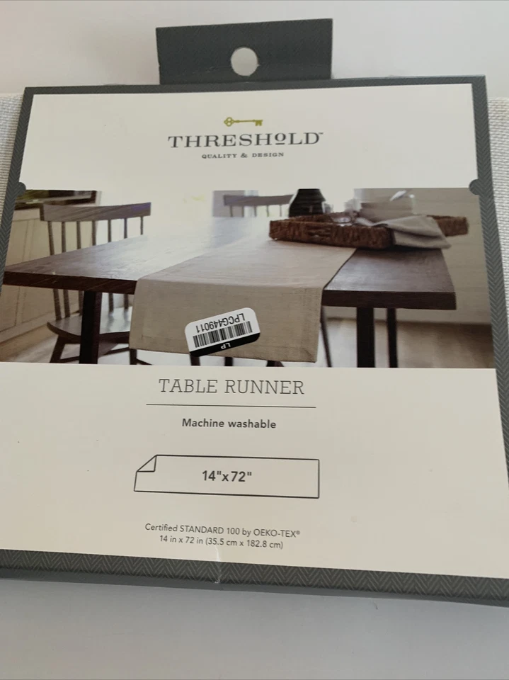 Threshold Farm House Table Runner Cotton Blend Solid Ivory size 14 x 72 New  - Image 4 of 4