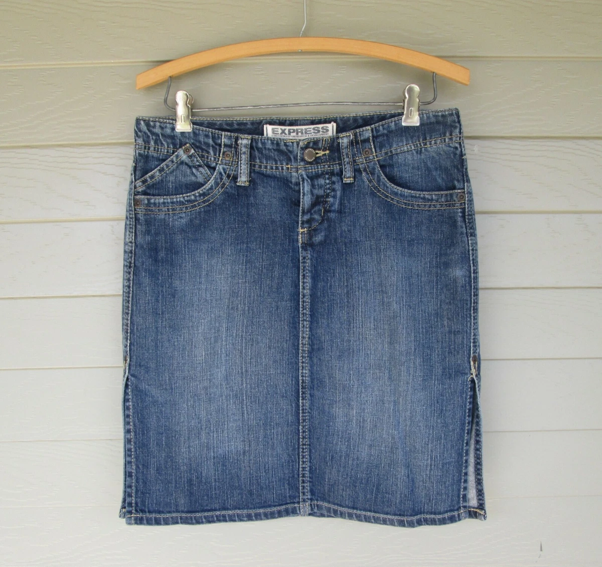 Express jean skirts sales