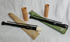 2 Vtg AULOS Recorders No. 103J 203 Cleaning Rods Instructions Bags Japan VGUC