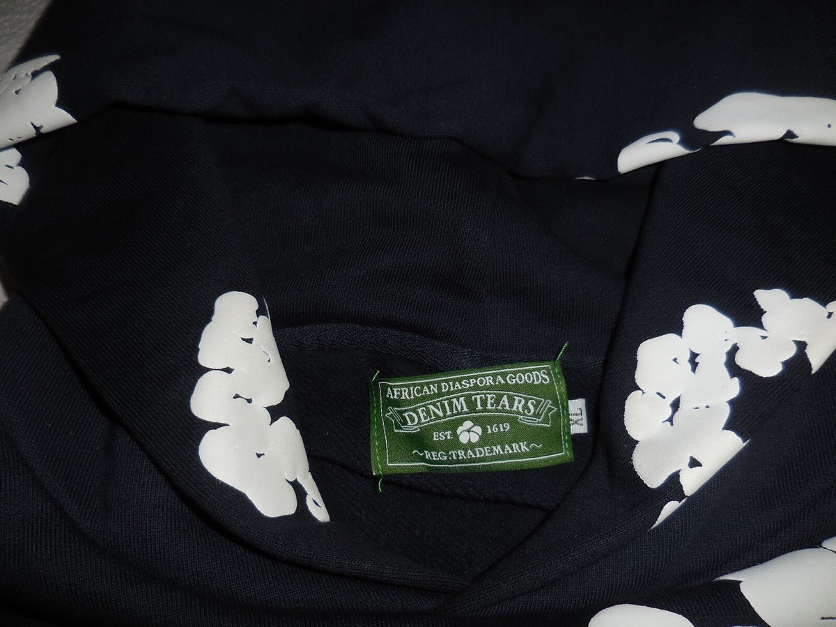 African Diaspora Goods Denim Tears Pullover Puff Wreath Hoodie Sz